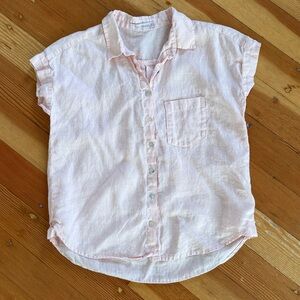 Cut Loose Linen Short Sleeve Button Down Top XS